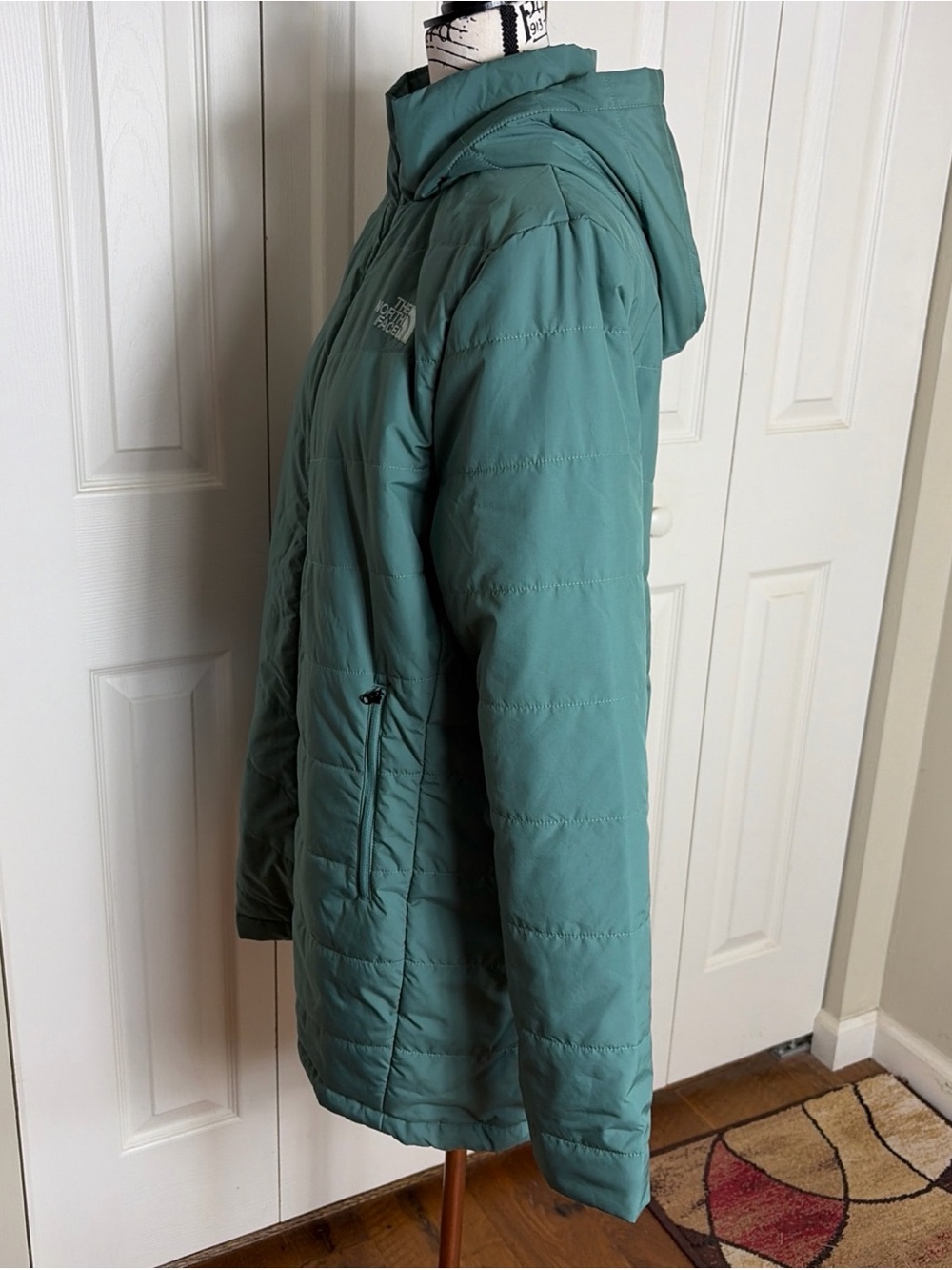 The North Face Green Puffer Hooded Tamburello Jacket - Women's Size Large - Picture 9 of 16